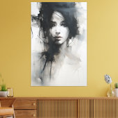 Toile Art minimaliste noir et blanc | Essence éthérée (Insitu(Salon))