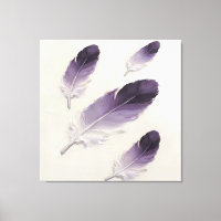 Art moderne à l'huile de plume violette texturée I