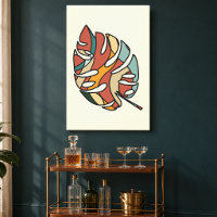 Art Moderne Abstrait Feuille Douce Savane Sérène