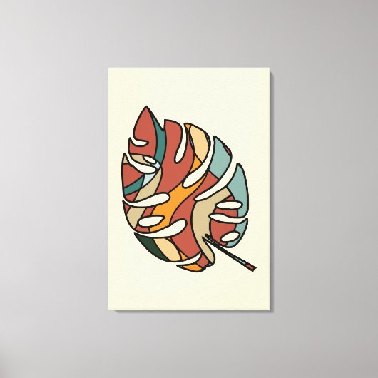 Toile Art Moderne Abstrait Feuille Douce Savane Sérène (Recto)