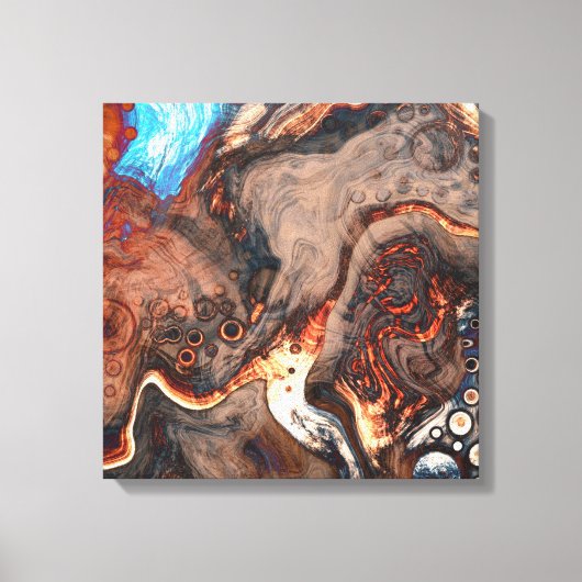Toile Art moderne Brown, bleu et orange (Recto)