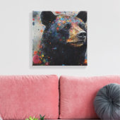 Toile Art moderne coloré d'ours noir (Insitu(Salon))