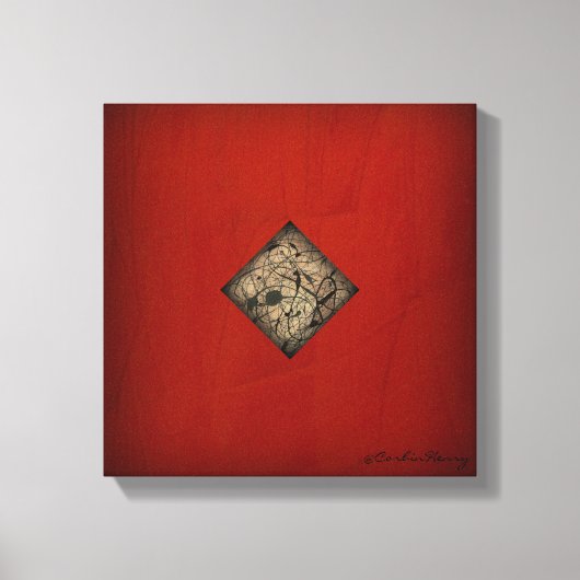 Toile Art Moderne de Style Pollock Rouge Dramatique (Recto)