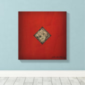 Toile Art Moderne de Style Pollock Rouge Dramatique (Insitu (Plancher de Bois))
