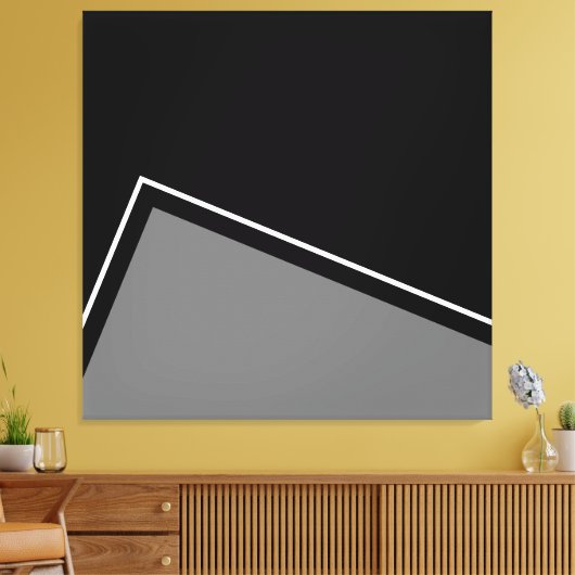 Toile Art moderne moderne gris moyen blanc (Insitu(Salon))