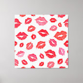 Toile Art Motif à lèvres rouge et rose (Recto)
