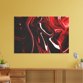 Toile Art Motif Fluide Rouge Enfer foncé (Insitu(Salon))