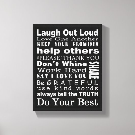 Toile Art mur des valeurs familiales (Recto)