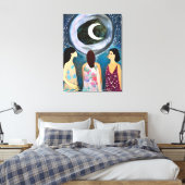 Toile Art mystique | Les femmes regardent la lune (Insitu(Chambre))