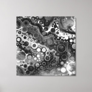 Toile Art noir et Marbre blanc