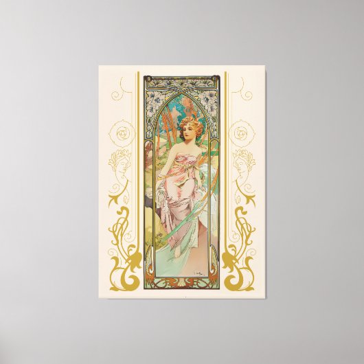 Toile Art Nouveau Alphonse Mucha - Réveil matinal (Recto)