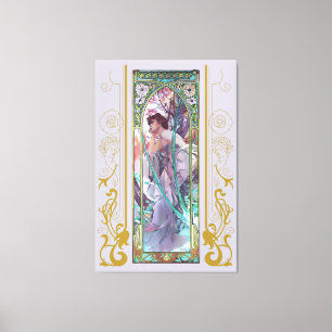 Toile Art Nouveau Alphonse Mucha Soirée Contemplation