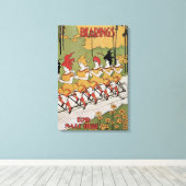 Toile Art Nouveau vintage, Allongements Tandem Vélo (Insitu (Plancher de Bois))