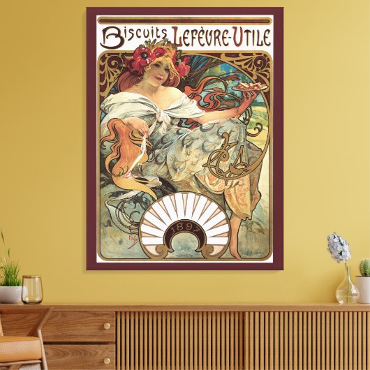 Toile Art Nouveau vintage, Biscuits d'Alphonse Mucha (Insitu(Salon))