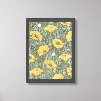 Art Nouveau vintage, fleurs de pavot dans un jardi