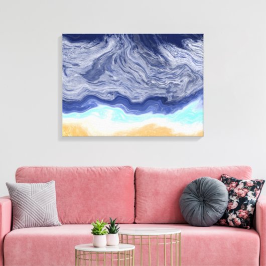 Toile Art numérique Abstrait Océan (Insitu(Salon))
