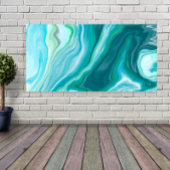 Toile Art numérique bleu fluide et turquoise