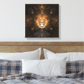 Toile Art numérique de géométrie sacrée Lion (Insitu(Chambre))