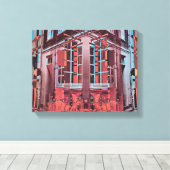 Toile Art numérique de reflet de fenêtres bleu rouge Cop (Insitu (Plancher de Bois))