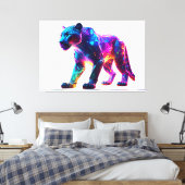 Toile Art numérique léopard de néon brillant (Insitu(Chambre))