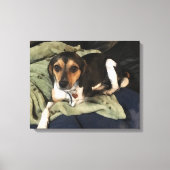 Toile Art numérique low-poly de chien mélange Beagle (Recto)