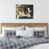 Toile Art numérique low-poly de chien mélange Beagle (Insitu(Chambre))