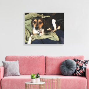 Toile Art numérique low-poly de chien mélange Beagle