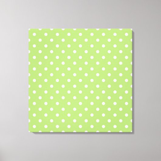 Toile Art numérique moderne, cool, pois vert citron. (Recto)