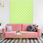 Toile Art numérique moderne, cool, pois vert citron. (Insitu(Salon))