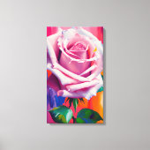 Toile Art numérique moderne rose rose simple rose rose (Recto)