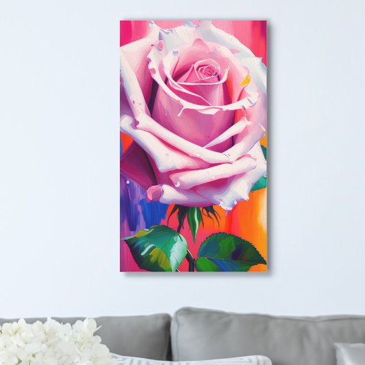 Toile Art numérique moderne rose rose simple rose rose