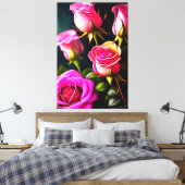 Toile Art numérique rose Roses-48345 (Insitu(Chambre))