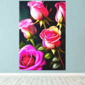 Toile Art numérique rose Roses-48345 (Insitu (Plancher de Bois))