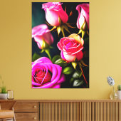 Toile Art numérique rose Roses-48345 (Insitu(Salon))