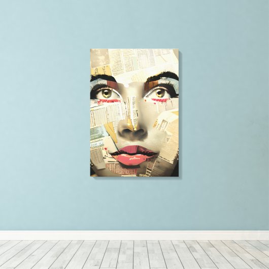 Toile Art numérique unique d'Artsy | Jolie Dame Abstrait (Insitu (Plancher de Bois))