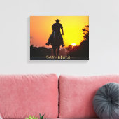 Toile Art Occidental, Coucher De Soleil Cowboy, Force, (Insitu(Salon))