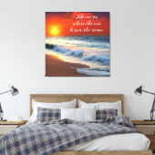 Toile Art océanique et citation | Coucher de soleil sur (Insitu(Chambre))