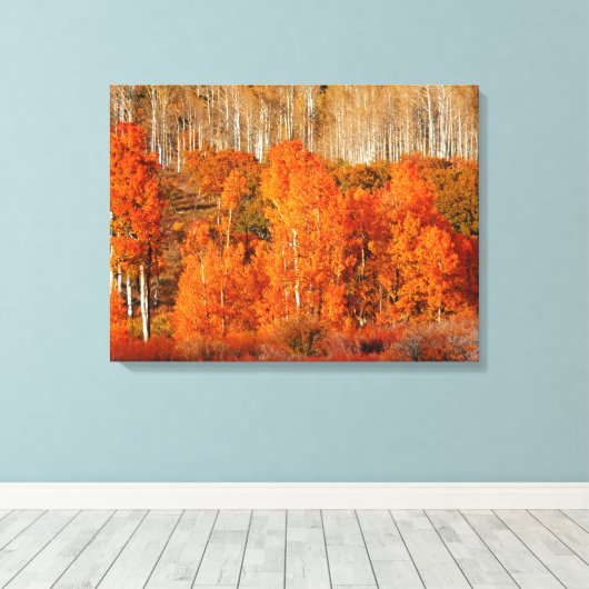 Toile Art Orange Aspen Automne Automne Canvas Art Imprim (Insitu (Plancher de Bois))