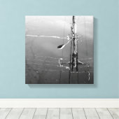 Toile Art Orig. : "Les communications fluides et ondulée (Insitu (Plancher de Bois))