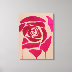 Toile Art original floral d'aquarelle rose de résumé