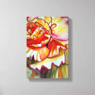 Toile Art original pour aquarelle de fleur jaune de