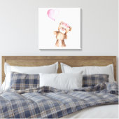 Toile Art — Ours Bébé Fille Avec Ballons (Insitu(Chambre))