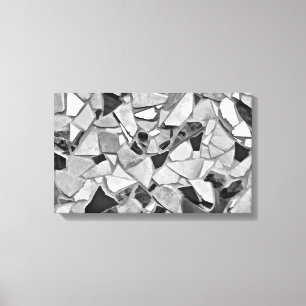 Toile Art Photo De Terrazzo Noir, Blanc Et Grise