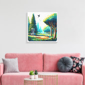 Toile Art Pixel de Disk Golf (Insitu(Salon))