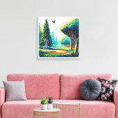 Toile Art Pixel de Disk Golf (Insitu(Salon))