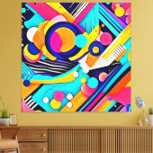 Toile Art Pop Abstrait Vibrant (Insitu(Salon))