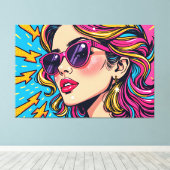 Toile Art Pop Glam Electrique - Dynamic Retro 80's (Insitu (Plancher de Bois))