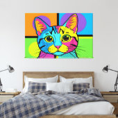 Toile Art Pop Moderne Rétro Chat (Insitu(Chambre))