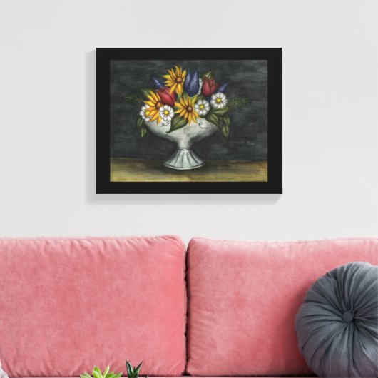 Toile Art populaire primitif Art Floral Canvas Art Impri (Insitu(Salon))