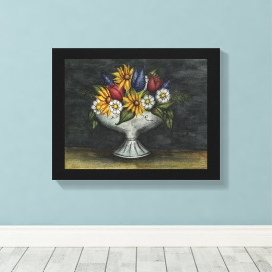 Toile Art populaire primitif Art Floral Canvas Art Impri (Insitu (Plancher de Bois))